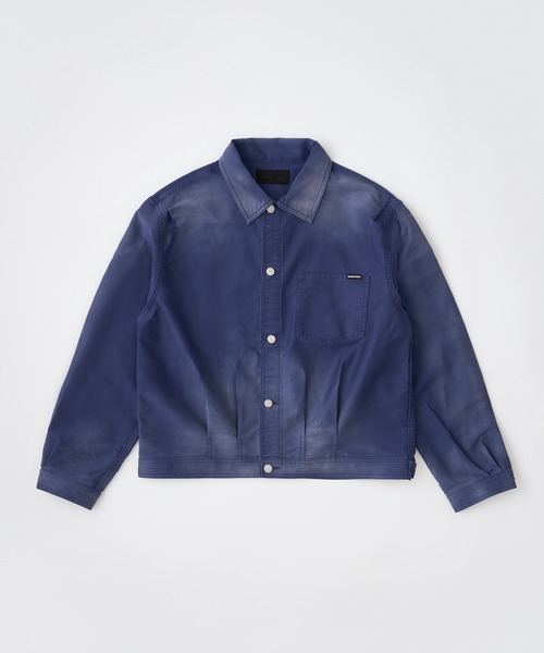 ADAM PATEK(アダムパテック)の「ADAMPATEK/blasted light moleskin short length collared jacket/ライトモールスキンショートジャケット(AP2613013)(デニムジャケット・レディース・ブラック/ブルー・2/1)」の12枚目の写真