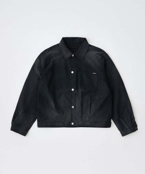 ADAM PATEK(アダムパテック)の「ADAMPATEK/blasted light moleskin short length collared jacket/ライトモールスキンショートジャケット(AP2613013)(デニムジャケット・レディース・ブラック/ブルー・2/1)」の11枚目の写真