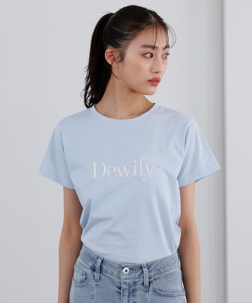 repipi armario(レピピ アルマリオ)の「DewilyキラキラTシャツ(Tシャツ/カットソー・キッズ・ホワイト×グリーン/ブラック/サックスブルー/ホワイト×ピンク/ブルー・SMALL/MEDIUM/LARGE)」の4枚目の写真