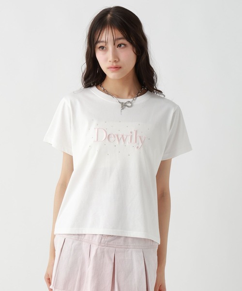 repipi armario(レピピ アルマリオ)の「DewilyキラキラTシャツ(Tシャツ/カットソー・キッズ・ホワイト×グリーン/ブラック/サックスブルー/ホワイト×ピンク/ブルー・SMALL/MEDIUM/LARGE)」の9枚目の写真
