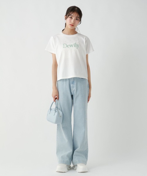 repipi armario(レピピ アルマリオ)の「DewilyキラキラTシャツ(Tシャツ/カットソー・キッズ・ホワイト×グリーン/ブラック/サックスブルー/ホワイト×ピンク/ブルー・SMALL/MEDIUM/LARGE)」の10枚目の写真