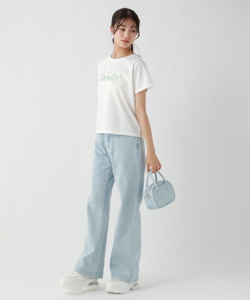 repipi armario(レピピ アルマリオ)の「DewilyキラキラTシャツ(Tシャツ/カットソー・キッズ・ホワイト×グリーン/ブラック/サックスブルー/ホワイト×ピンク/ブルー・SMALL/MEDIUM/LARGE)」の11枚目の写真