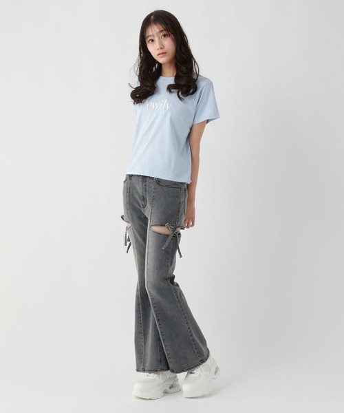 repipi armario(レピピ アルマリオ)の「DewilyキラキラTシャツ(Tシャツ/カットソー・キッズ・ホワイト×グリーン/ブラック/サックスブルー/ホワイト×ピンク/ブルー・SMALL/MEDIUM/LARGE)」の14枚目の写真