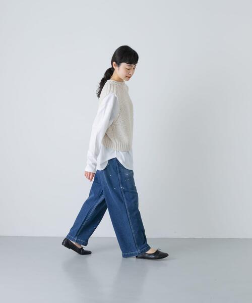 かぐれ(カグレ)の「2WAY綿麻ニットベスト(ベスト・レディース・ブラック/アイボリー・FREE)」の17枚目の写真