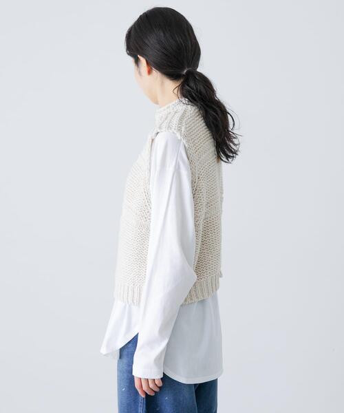 かぐれ(カグレ)の「2WAY綿麻ニットベスト(ベスト・レディース・ブラック/アイボリー・FREE)」の19枚目の写真
