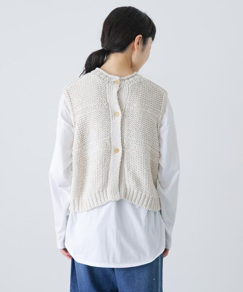 かぐれ(カグレ)の「2WAY綿麻ニットベスト(ベスト・レディース・ブラック/アイボリー・FREE)」の20枚目の写真