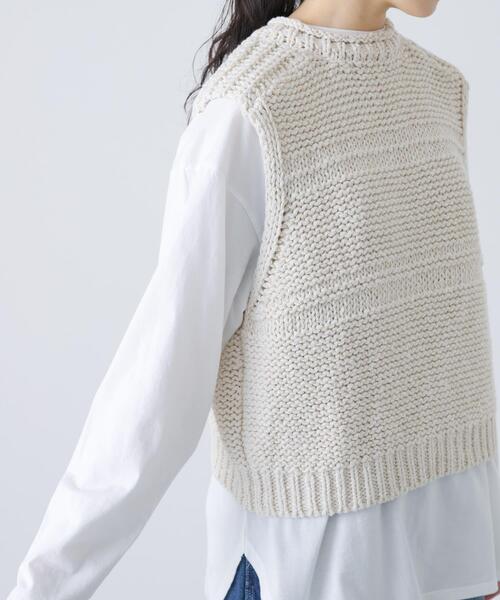 かぐれ(カグレ)の「2WAY綿麻ニットベスト(ベスト・レディース・ブラック/アイボリー・FREE)」の21枚目の写真