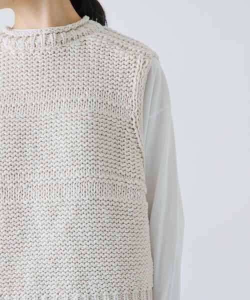 かぐれ(カグレ)の「2WAY綿麻ニットベスト(ベスト・レディース・ブラック/アイボリー・FREE)」の22枚目の写真