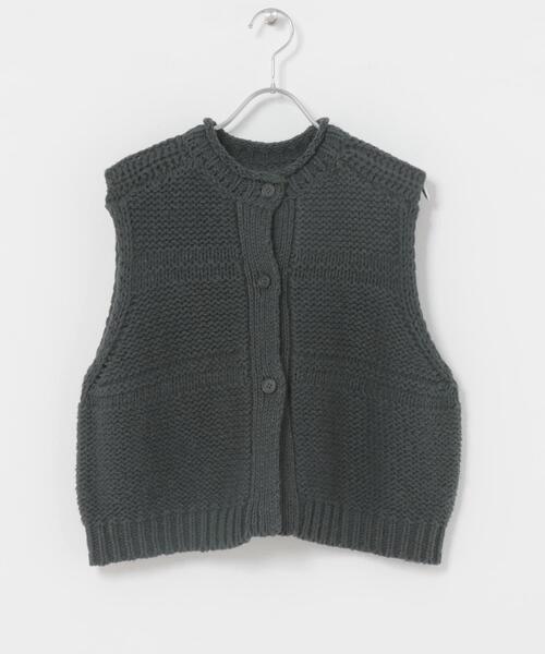 かぐれ(カグレ)の「2WAY綿麻ニットベスト(ベスト・レディース・ブラック/アイボリー・FREE)」の6枚目の写真