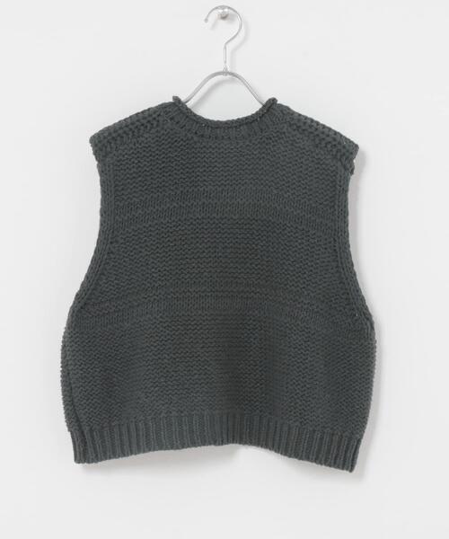 かぐれ(カグレ)の「2WAY綿麻ニットベスト(ベスト・レディース・ブラック/アイボリー・FREE)」の7枚目の写真