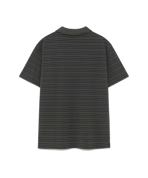 THECOLDESTMOMENT(ザコールデストモーメント)の「TCM stripe pk T (charcoal)(ポロシャツ・レディース・その他・LARGE/SMALL/MEDIUM)」の3枚目の写真