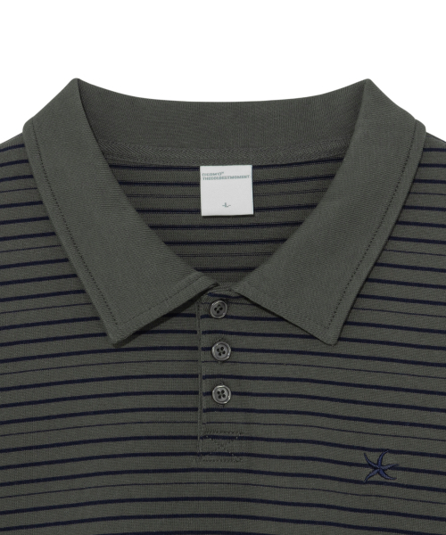 THECOLDESTMOMENT(ザコールデストモーメント)の「TCM stripe pk T (charcoal)(ポロシャツ・レディース・その他・LARGE/SMALL/MEDIUM)」の4枚目の写真
