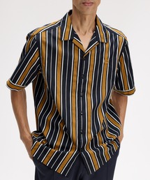 FRED PERRY(�t���b�h�y���[)��Striped Revere Collar Shirt�^�X�g���C�v�I�[�v���J���[�V���c(�V���c/�u���E�X)