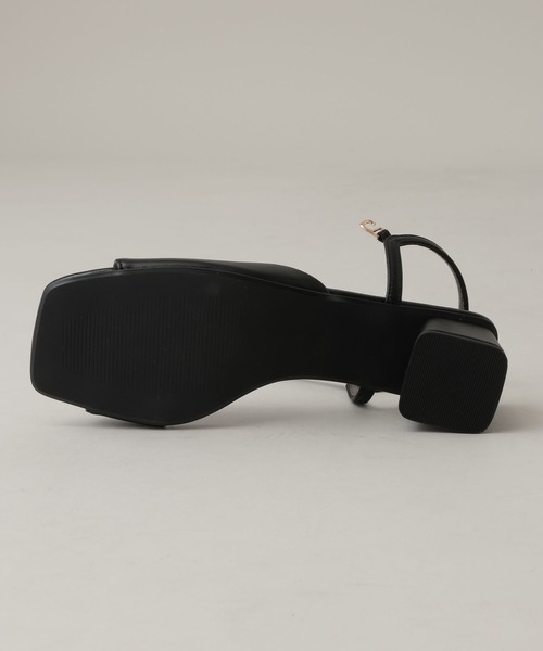 A part by(アパートバイ)の「スクエアヒールサンダル(サンダル・レディース・ブラック/ベージュ・MEDIUM/LARGE)」の7枚目の写真