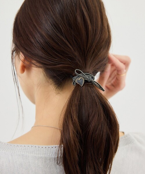 ROPE' PICNIC(ロペピクニック)の「ハートモチーフヘアゴムセット(ヘアゴム・レディース・ブラック/ベージュ/ピンク・FREE)」の4枚目の写真