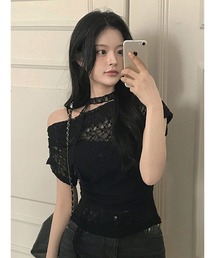 ARCHIVER（アーカイバ）の「【Lp】レースオフショルトップス（Tシャツ/カットソー）」