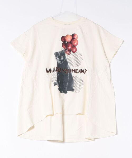 unica(ユニカ)の「WHAT DO YOU MEAN? Tシャツ laides(Tシャツ/カットソー・レディース・ブラック/オフホワイト・F)」の2枚目の写真