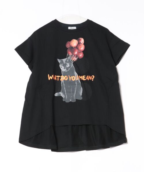 unica(ユニカ)の「WHAT DO YOU MEAN? Tシャツ laides(Tシャツ/カットソー・レディース・ブラック/オフホワイト・F)」の1枚目の写真