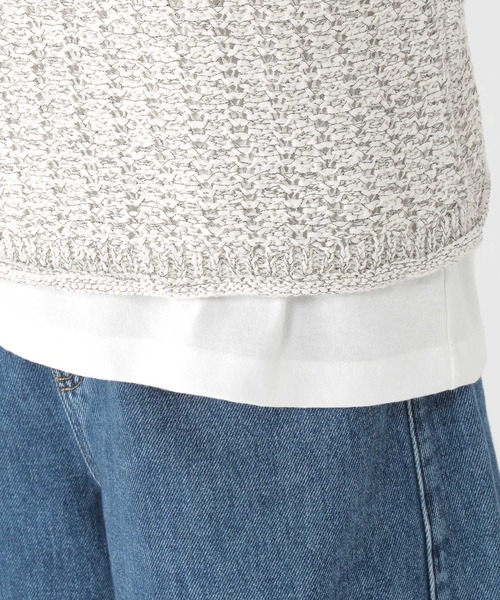 studio CLIP（スタディオクリップ）の「3ゲージ配色テープヤーンベスト（ベスト・レディース・オフホワイト/ライトブルー/チャコール・FREE）」の6枚目の写真