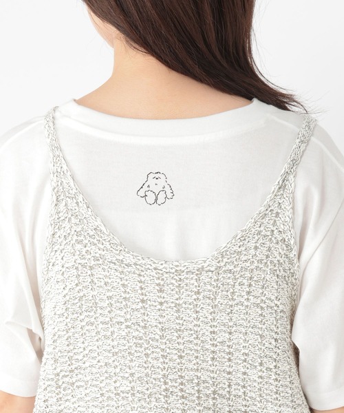 studio CLIP（スタディオクリップ）の「3ゲージ配色テープヤーンベスト（ベスト・レディース・オフホワイト/ライトブルー/チャコール・FREE）」の7枚目の写真