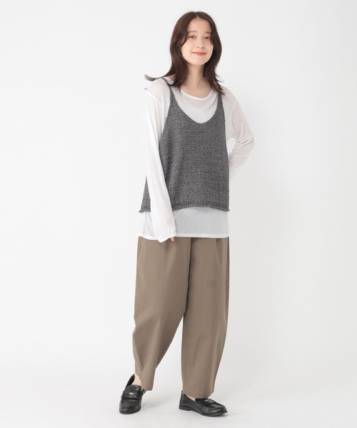 studio CLIP（スタディオクリップ）の「3ゲージ配色テープヤーンベスト（ベスト・レディース・オフホワイト/ライトブルー/チャコール・FREE）」の19枚目の写真