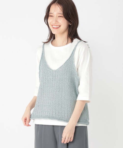 studio CLIP（スタディオクリップ）の「3ゲージ配色テープヤーンベスト（ベスト・レディース・オフホワイト/ライトブルー/チャコール・FREE）」の20枚目の写真