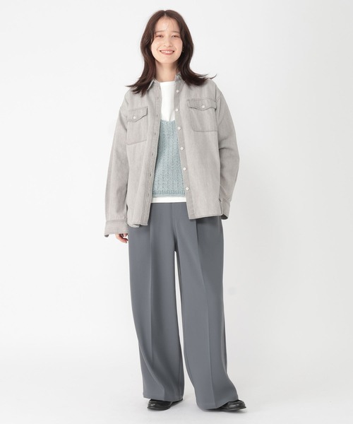 studio CLIP（スタディオクリップ）の「3ゲージ配色テープヤーンベスト（ベスト・レディース・オフホワイト/ライトブルー/チャコール・FREE）」の22枚目の写真