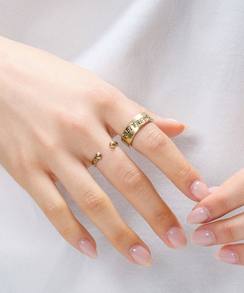 X-girl(エックスガール)の「2-PIECE SET RING(リング・レディース・シルバー/ゴールド・ONE SIZE)」の1枚目の写真