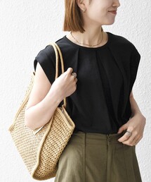 SHIPS any:〈接触冷感/汗染み防止加工/洗濯機可能〉タック フレア ノースリーブ TEE