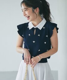 La boutique BonBon | 【全骨格美人見え】クールタッチUVビジュー付きニット(ニット/セーター)