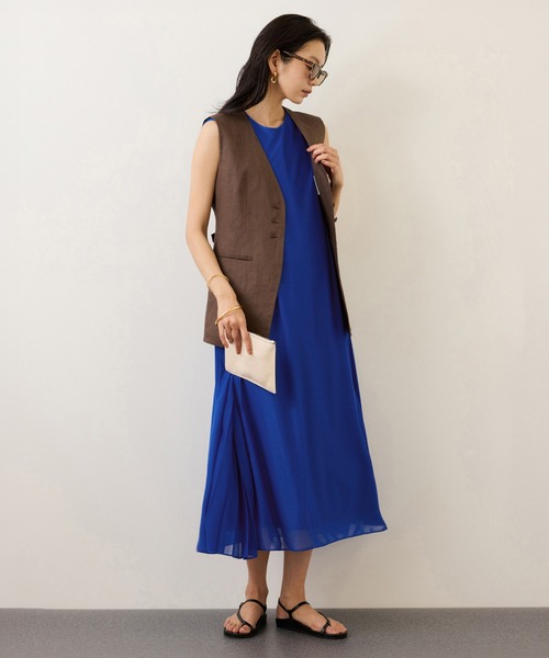 ROPE'（ロペ）の「エスパンディサイドプリーツワンピース（ワンピース・レディース・ブラック/レッド/ベージュ/ブルー・FREE）」の13枚目の写真