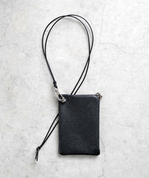 SENTI センティ / SHRINK LEATHER SQUARE ”GAMAGUCHI'' NECK STRAP