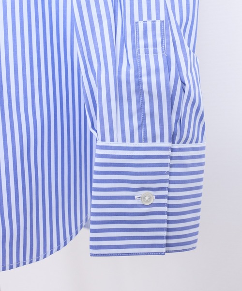 THE FLATS(ザフラッツ)の「ST:THE FLATS BIG SHIRT STRIPE BIG SHIRT / ストライプ ビッグシャツ(シャツ/ブラウス・レディース・ライトブルー・FREE)」の5枚目の写真