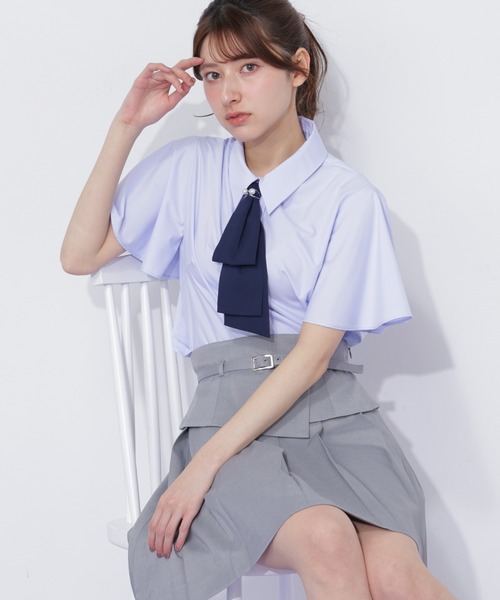 JILL by JILL STUART（ジルバイジルスチュアート）の「配色ボウタイブラウス（シャツ/ブラウス・レディース・ホワイト/ブルー/ホワイト系その他・FREE）」の12枚目の写真