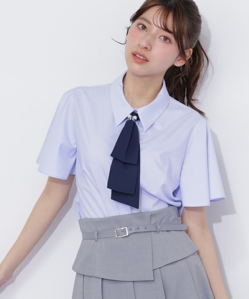 JILL by JILL STUART（ジルバイジルスチュアート）の「配色ボウタイブラウス（シャツ/ブラウス・レディース・ホワイト/ブルー/ホワイト系その他・FREE）」の17枚目の写真