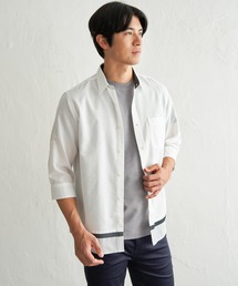 オックス袖2WAY裾切り替えシャツ