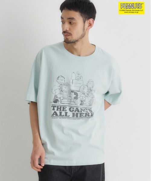 Right-on（ライトオン）の「PEANUTS(ピーナッツ)【ＰＥＡＮＵＴＳ】グラフィックプリントＴシャツ（Tシャツ/カットソー・メンズ・ホワイト/サックスブルー/ブラック・S/M/L/XL）」の5枚目の写真