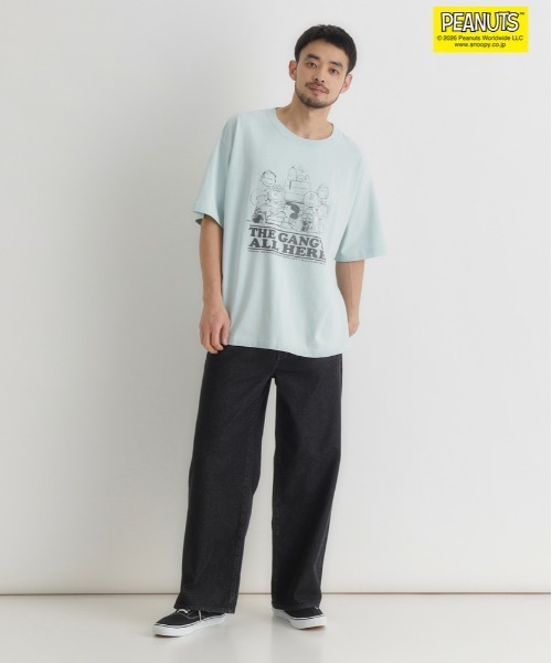 Right-on（ライトオン）の「PEANUTS(ピーナッツ)【ＰＥＡＮＵＴＳ】グラフィックプリントＴシャツ（Tシャツ/カットソー・メンズ・ホワイト/サックスブルー/ブラック・S/M/L/XL）」の7枚目の写真