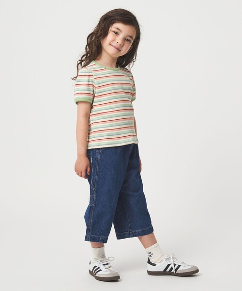 green label relaxing（グリーンレーベルリラクシング）の「テレコ マルチボーダー Tシャツ 100cm-160cm（Tシャツ/カットソー・キッズ・ライトピンク/ライム・150cm/120cm/110cm/160cm/130cm/140cm/100cm）」の14枚目の写真