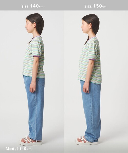 テレコ マルチボーダー Tシャツ 100cm-160cm（Tシャツ/カットソー