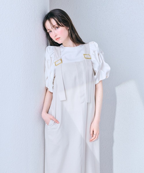 Audie a Muses(オーディアミューズ)の「前ファスナージャンパードレス(ワンピース・レディース・ベージュ/ブラック・38/42)」の5枚目の写真