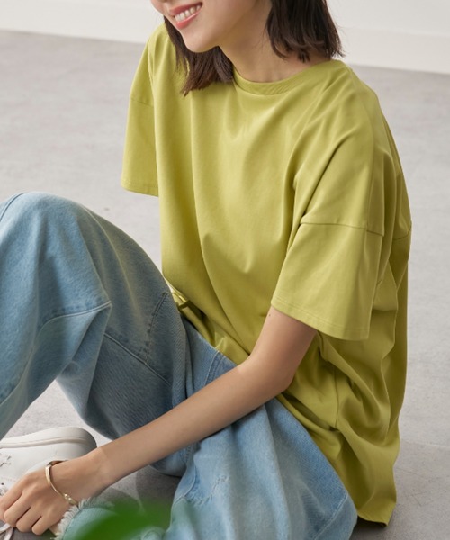 BELLUNA(ベルーナ)の「【接触冷感 汗ジミ防止】360°サマ見えコクーンTシャツ(Tシャツ/カットソー・レディース・ライム/オフホワイト/ブラック/ロイヤルブルー/モカ・LARGE/MEDIUM/X-LARGE)」の17枚目の写真