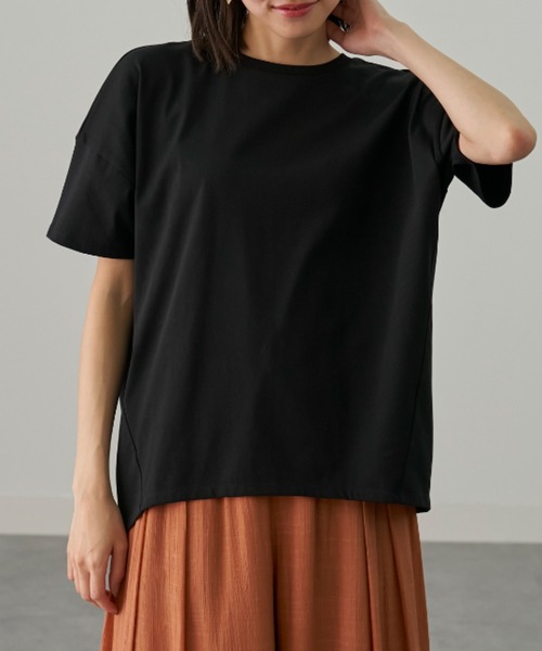 BELLUNA(ベルーナ)の「【接触冷感 汗ジミ防止】360°サマ見えコクーンTシャツ(Tシャツ/カットソー・レディース・ライム/オフホワイト/ブラック/ロイヤルブルー/モカ・LARGE/MEDIUM/X-LARGE)」の21枚目の写真