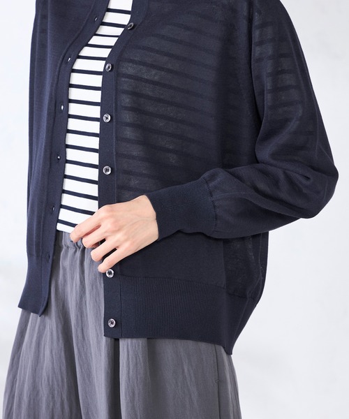 GALLORIA（ギャローリア）の「【洗濯機で洗える】ラグランクルーカーディガン（カーディガン/ボレロ・レディース・ネイビー/オレンジ/ライトグレー・S/M/LL/L）」の9枚目の写真