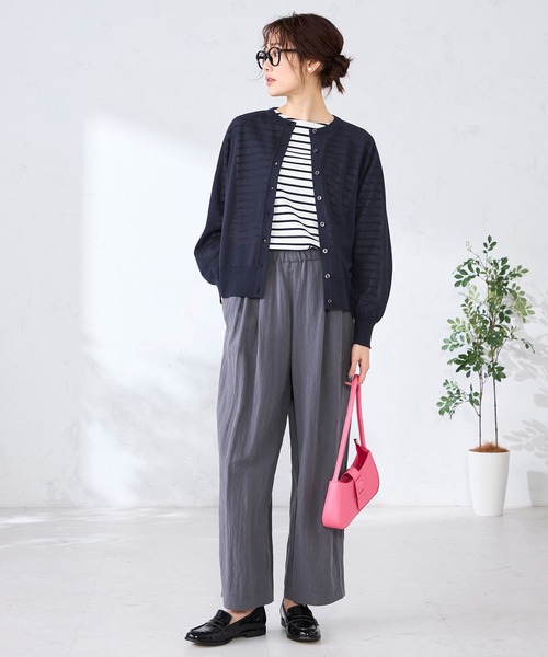 GALLORIA（ギャローリア）の「【洗濯機で洗える】ラグランクルーカーディガン（カーディガン/ボレロ・レディース・ネイビー/オレンジ/ライトグレー・S/M/LL/L）」の11枚目の写真