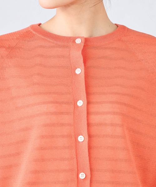 GALLORIA（ギャローリア）の「【洗濯機で洗える】ラグランクルーカーディガン（カーディガン/ボレロ・レディース・ネイビー/オレンジ/ライトグレー・S/M/LL/L）」の13枚目の写真