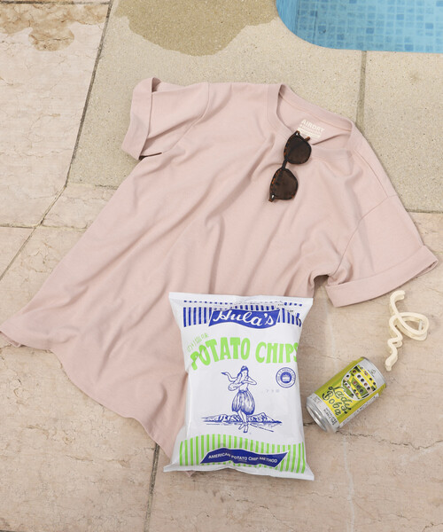 FREAK'S STORE（フリークスストア）の「<接触冷感/UV> AIRDRY HIGHCOOL ロールアップTシャツ（Tシャツ/カットソー・レディース・ブラック/オフホワイト/ピンク/ブルー/モカ・ﾌﾘ-）」の14枚目の写真