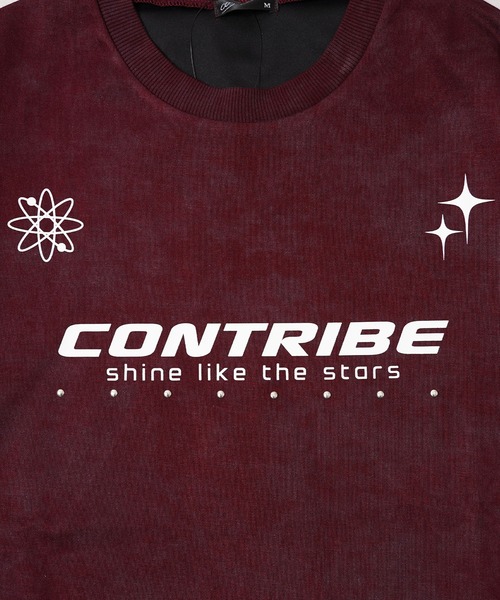 1111clothing(ワンフォークロージング)の「スタッズ ゲームデザイン Tee / Studs Game Design T-Shirt(Tシャツ/カットソー・メンズ・ブラック/ワイン・M/L)」の10枚目の写真