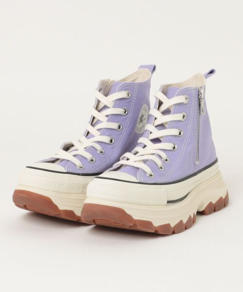 CONVERSE(コンバース)の「converse コンバース ALL STAR TREKWAVE Z HI レディーススニーカー ハイカット 厚底(オールスタートレックウエーブZHI) 31317370 ライトパープル(スニーカー・レディース・パープル・25.0cm/24.5cm/24.0cm/23.5cm/23.0cm/22.5cm)」の1枚目の写真