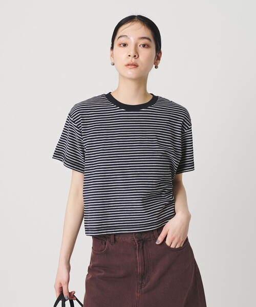 コットン パイルボーダー ショートスリーブ Tシャツ（Tシャツ